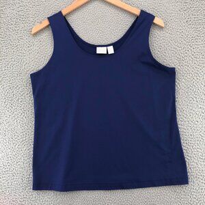 Chicos Tank Womens 3 US Extra Large Blue Travel Stretch Sleeveless Cami Shell